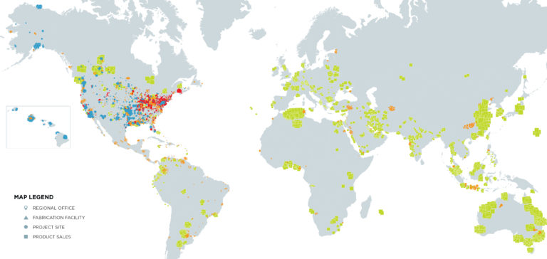 Matrix Service Company Locations world map