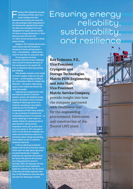 Matrix Service Company - LNG Peak Shaver - Southwest Gas - Tucson - LNG Industry-March2023